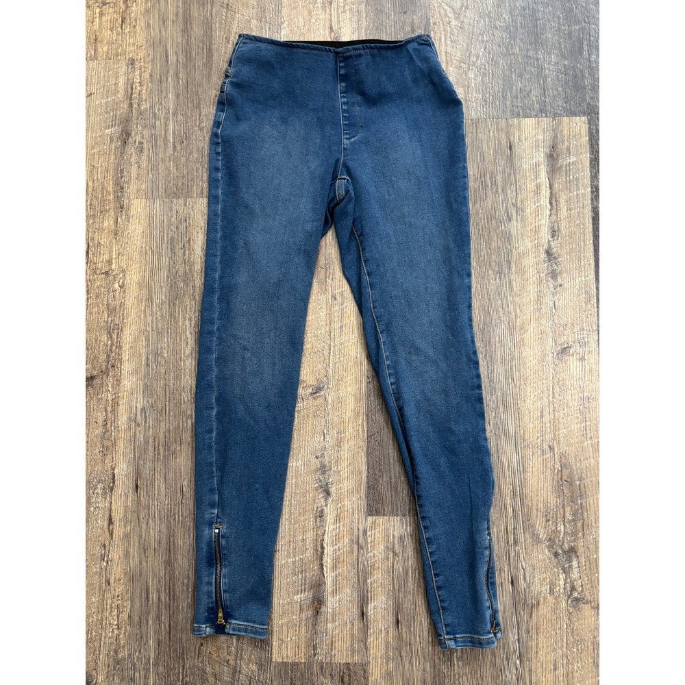 INC International Concepts Womens Ankle Zip Pull On Skinny Jeans Medium Wash 2